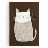 Children's Wall Decor – Minimalist Cat Line Art for Kids' Rooms