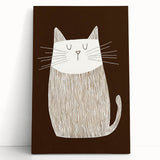 Children's Wall Decor – Minimalist Cat Line Art for Kids' Rooms