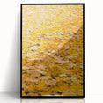 Large abstract wall art featuring autumnal hues on a black framed acrylic, ideal for modern living room decor.