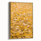 Framed canvas depicting a vintage autumn landscape in gold and black tones, suitable for bedroom wall art.