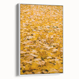 Vintage poster art of a fall scene on framed canvas, showcasing muted earth tones, ideal for living room decor.