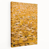 Autumn-themed abstract art on stretched canvas with warm orange and red tones, suitable for kitchen wall art.