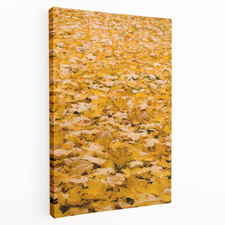 Autumn-themed abstract art on stretched canvas with warm orange and red tones, suitable for kitchen wall art.