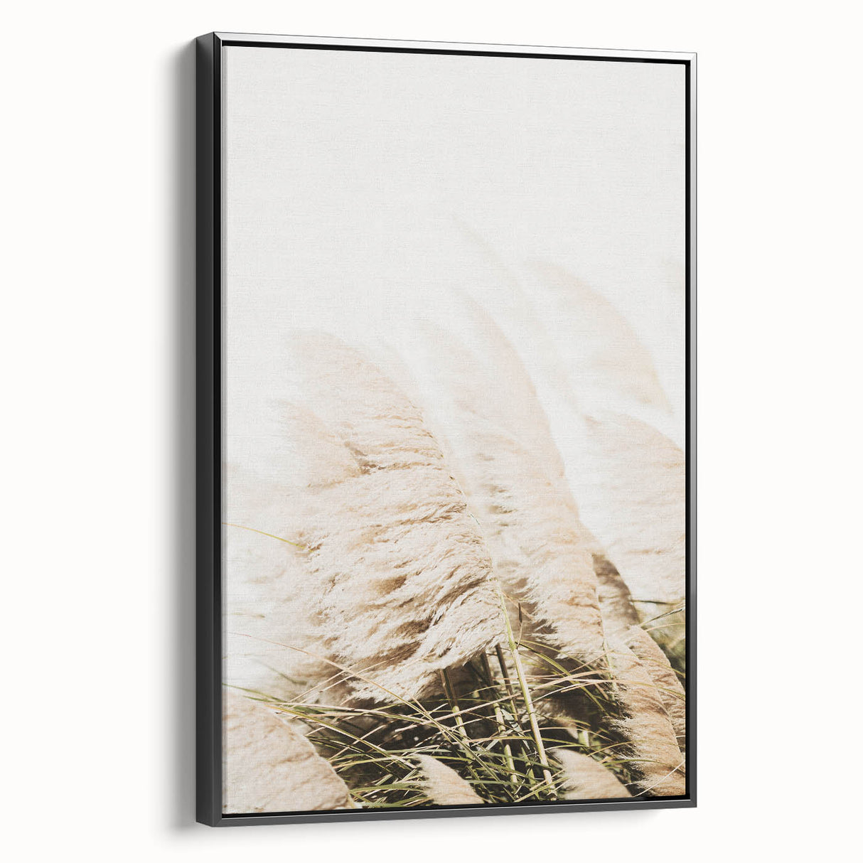 Black and white landscape art painting on framed canvas, featuring a vintage-style summer scene.