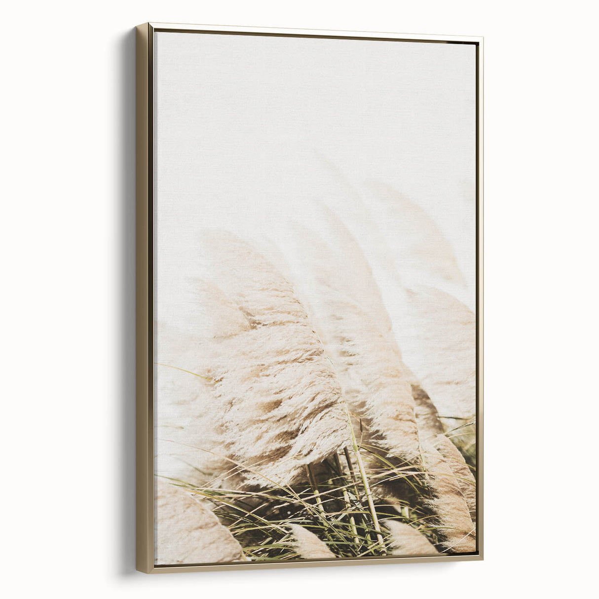 Framed canvas depicting a vintage summer landscape in muted earth tones, ideal for bedroom wall art.
