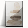 Stacked Stone Wall Art – Minimalist Beige Dining Room Print