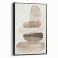 Stacked Stone Wall Art – Minimalist Beige Dining Room Print