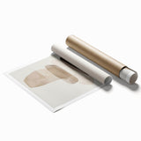 Stacked Stone Wall Art – Minimalist Beige Dining Room Print