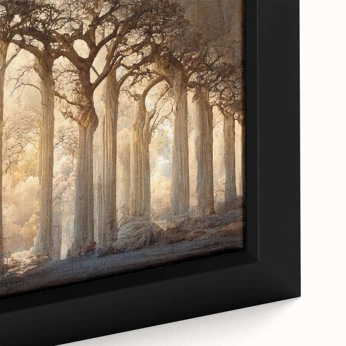 Close-up of a framed canvas featuring vibrant abstract floral wall art, showcasing intricate details in bold colors against a textured background, perfect for modern decor.