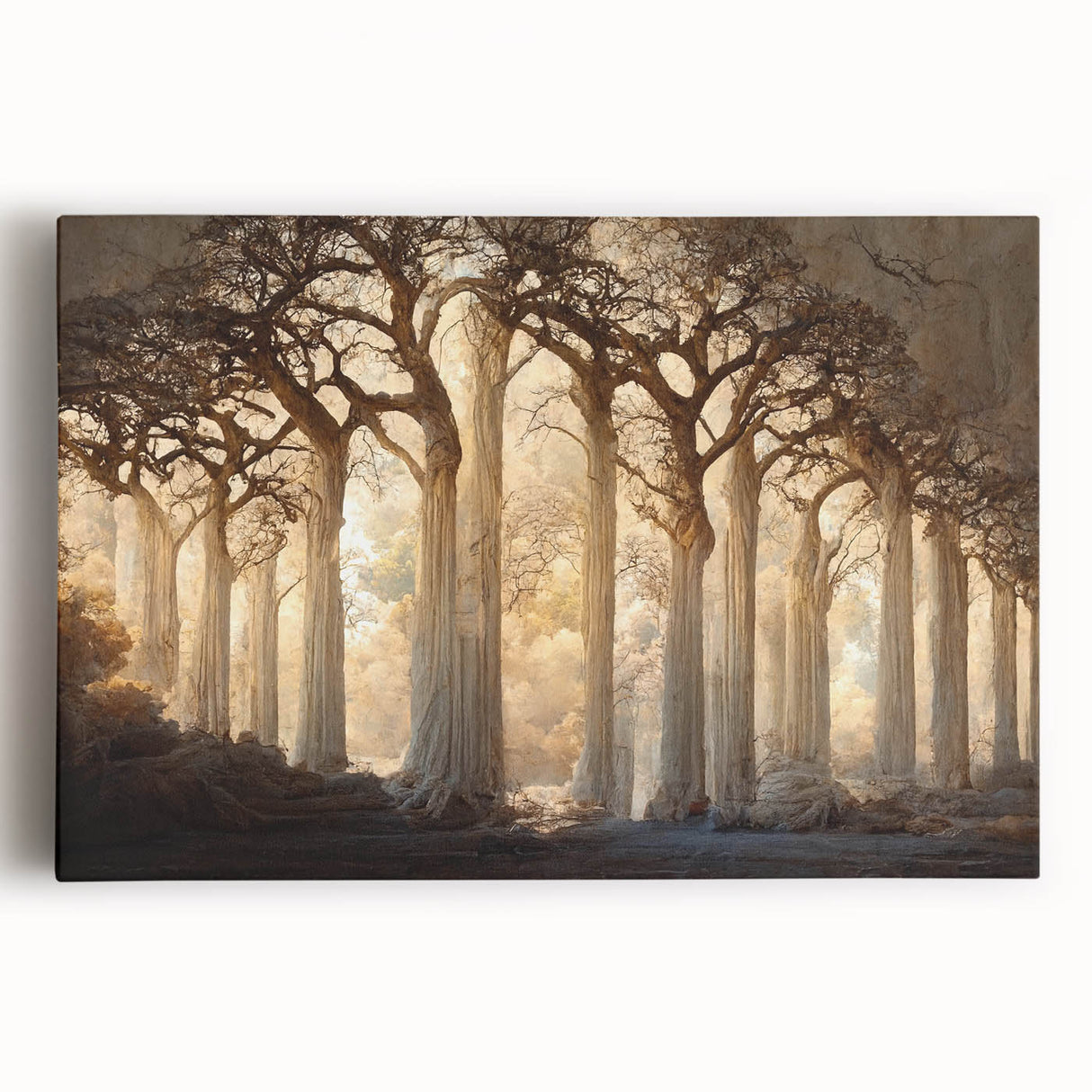 Vibrant abstract floral wall art on stretched canvas, showcasing intricate patterns and rich colors, perfect for modern home decor and artistic expression.
