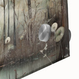 Close-up of abstract landscape wall art design printed on acrylic glass, showcasing vibrant colors and intricate textures, ideal for modern home decor.