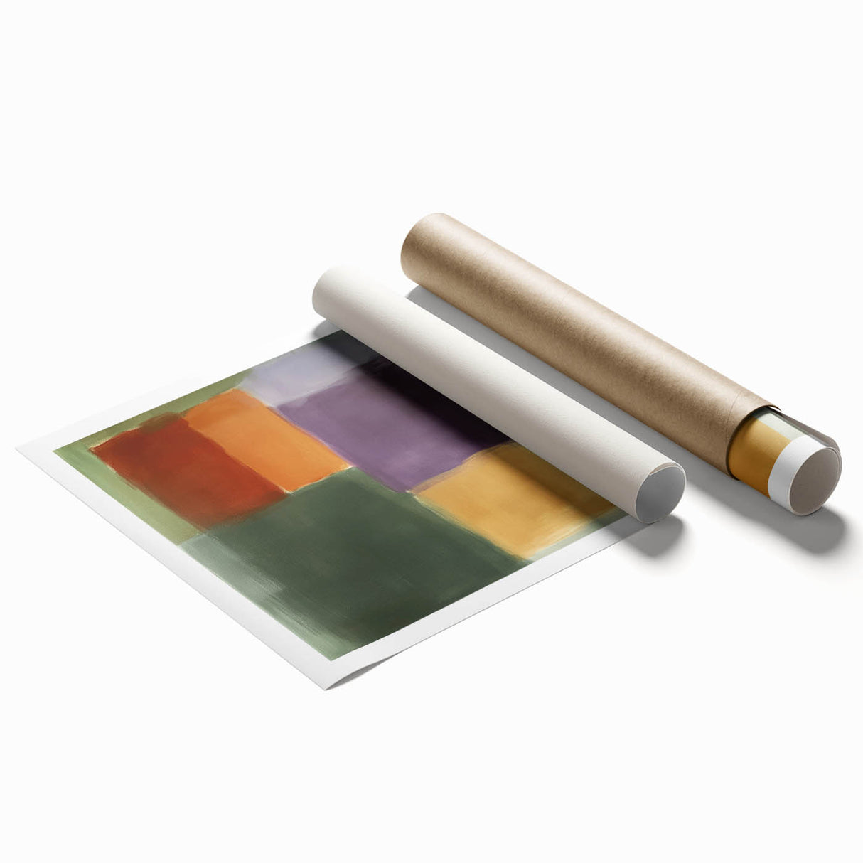 Modern Abstract Wall Art – Soft Retro Color Block Composition