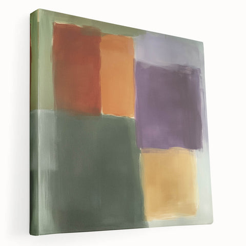 Modern Abstract Wall Art – Soft Retro Color Block Composition