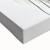 Close-up of a stretched canvas showcasing an abstract figurative design with vibrant colors and intricate textures, perfect for modern home decor accents.