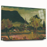 Expressionist Landscape with Church - Vibrant Nature-Inspired Wall Art