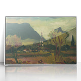 Expressionist Landscape with Church - Vibrant Nature-Inspired Wall Art