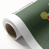 Art Deco style poster featuring vibrant, colorful illustrations of food and drinks, printed on rolled canvas.