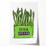 Rolled canvas print featuring an array of fruits in vibrant colors, ideal for art wall dining room decor.