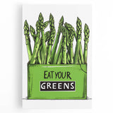 Black and white stretched canvas featuring a variety of fruits, ideal for kitchen wall art.