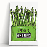 Black and white stretched canvas featuring an assortment of fruits, ideal for kitchen wall art.