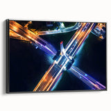 Framed canvas artwork of a landscape bridge in a serene natural setting, showcasing vibrant colors and intricate details, ideal for home decor enthusiasts.