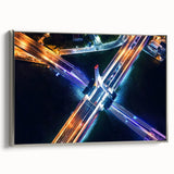 Framed landscape canvas artwork of a serene bridge scene, showcasing intricate details and a silver frame, perfect for enhancing home decor with a touch of elegance.