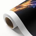 Rolled canvas artwork showcasing a vibrant landscape bridge design with rich colors and intricate details, suitable for home decor and art enthusiasts.