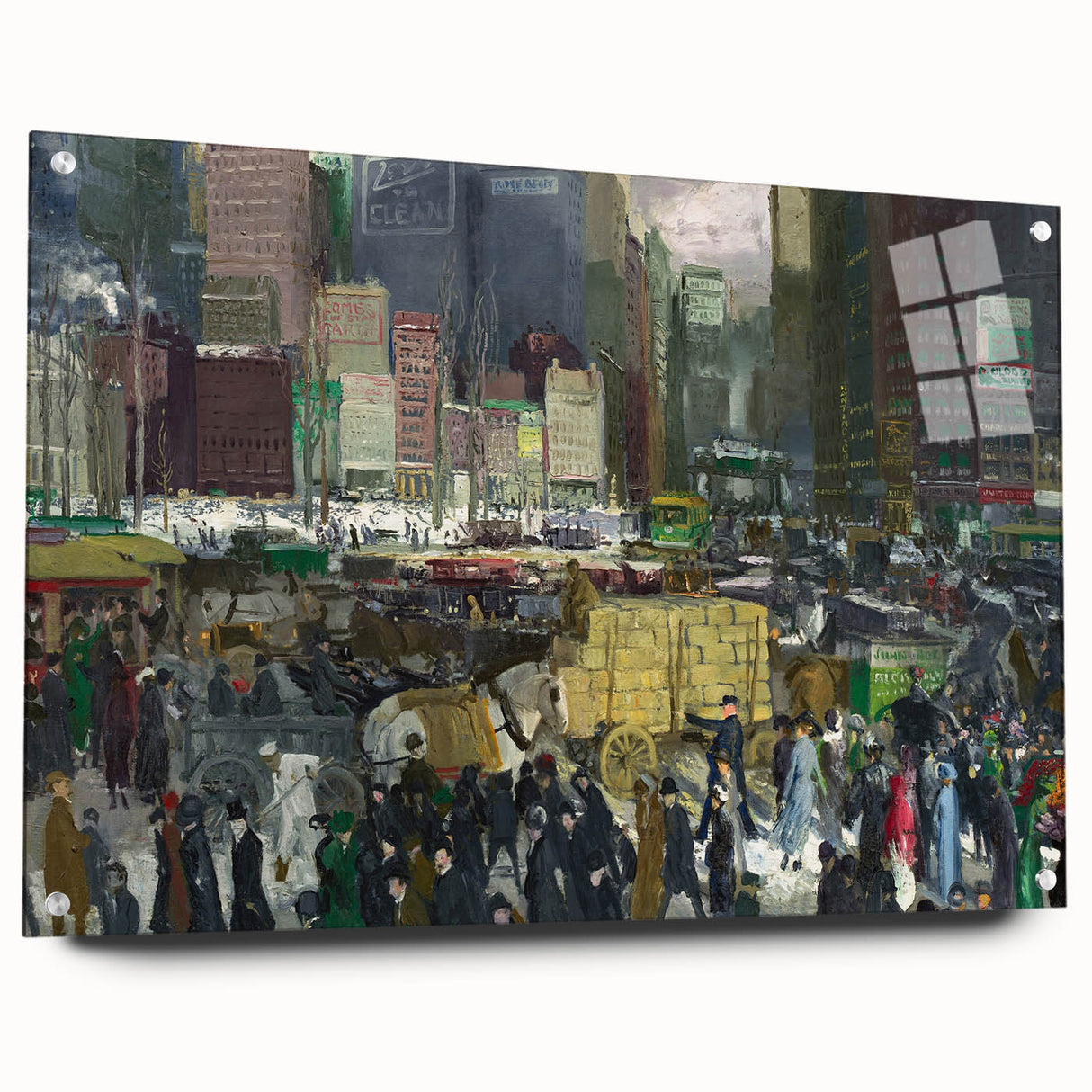 Vintage New York City Scene - Modern Wall Art of Urban Winter Street