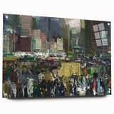 Vintage New York City Scene - Modern Wall Art of Urban Winter Street