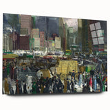 Vintage New York City Scene - Modern Wall Art of Urban Winter Street