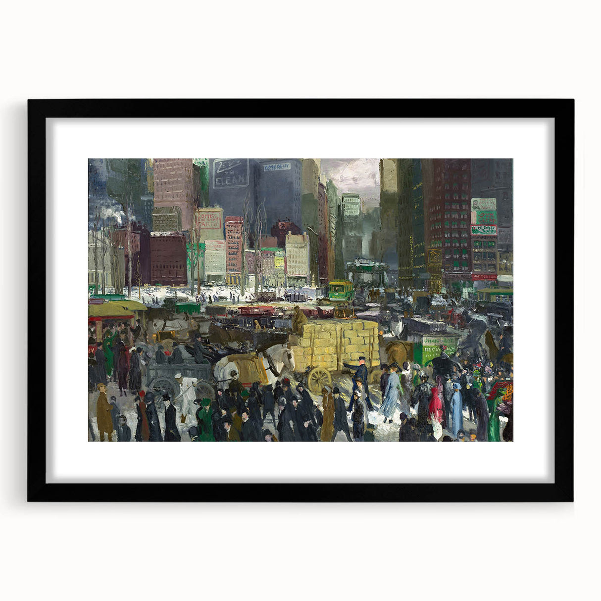 Vintage New York City Scene - Modern Wall Art of Urban Winter Street