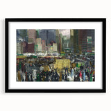 Vintage New York City Scene - Modern Wall Art of Urban Winter Street
