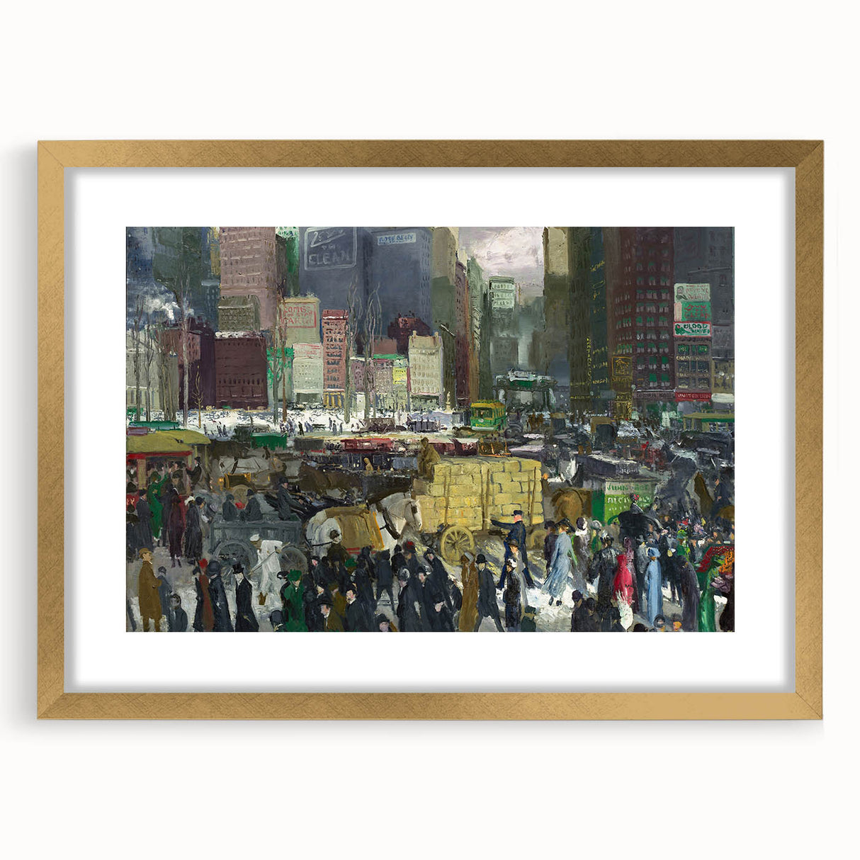 Vintage New York City Scene - Modern Wall Art of Urban Winter Street