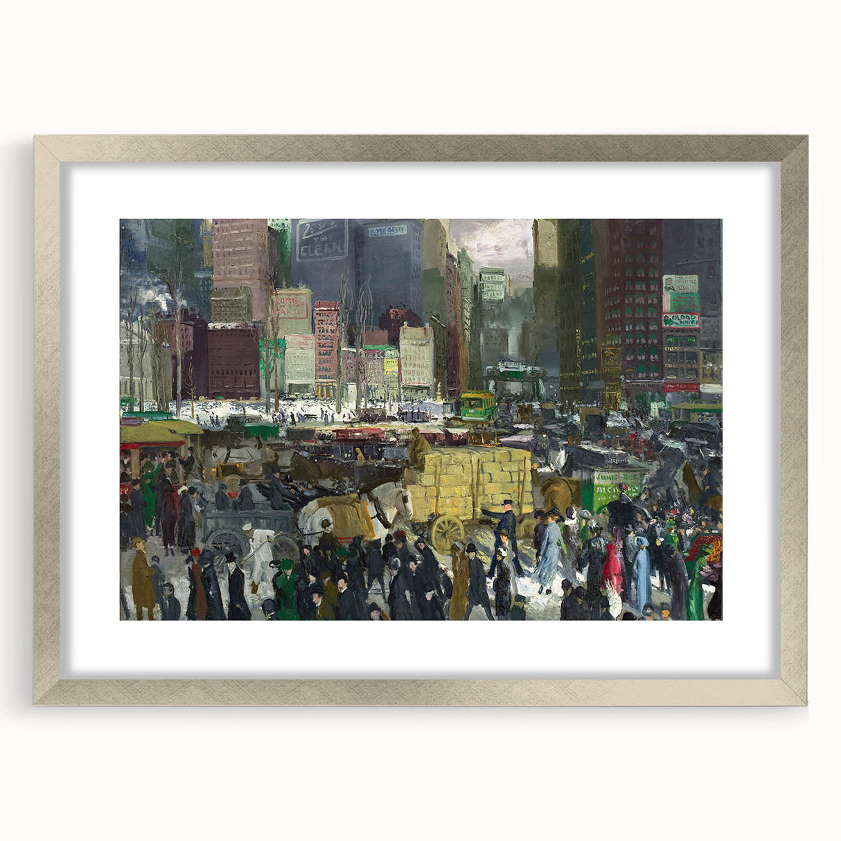 Vintage New York City Scene - Modern Wall Art of Urban Winter Street