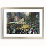 Vintage New York City Scene - Modern Wall Art of Urban Winter Street