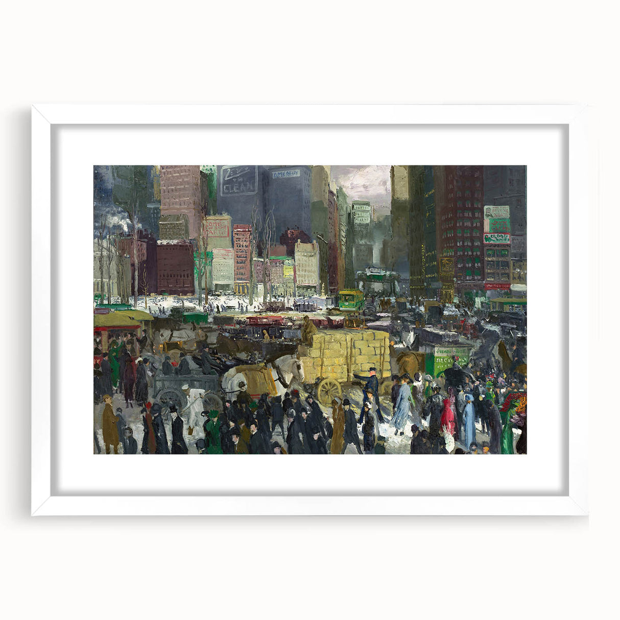 Vintage New York City Scene - Modern Wall Art of Urban Winter Street
