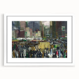 Vintage New York City Scene - Modern Wall Art of Urban Winter Street