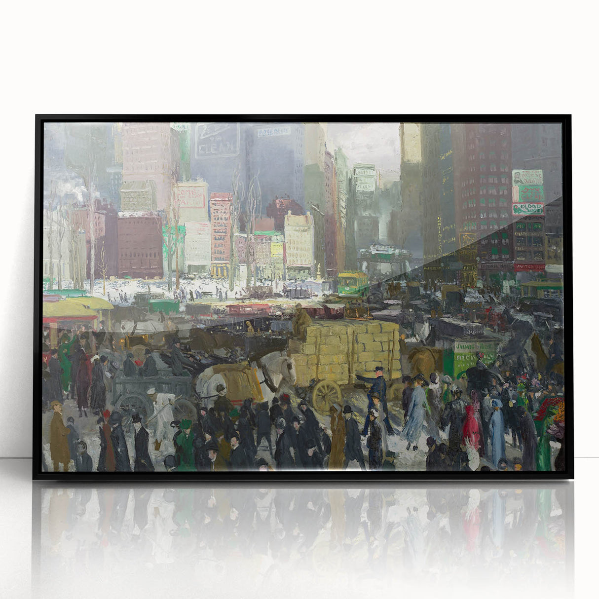 Vintage New York City Scene - Modern Wall Art of Urban Winter Street
