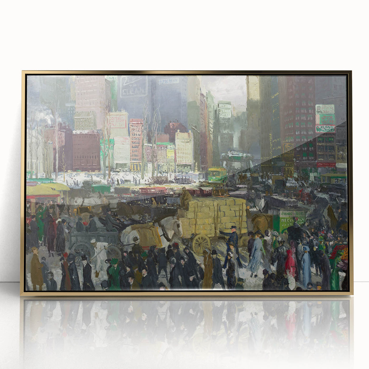 Vintage New York City Scene - Modern Wall Art of Urban Winter Street