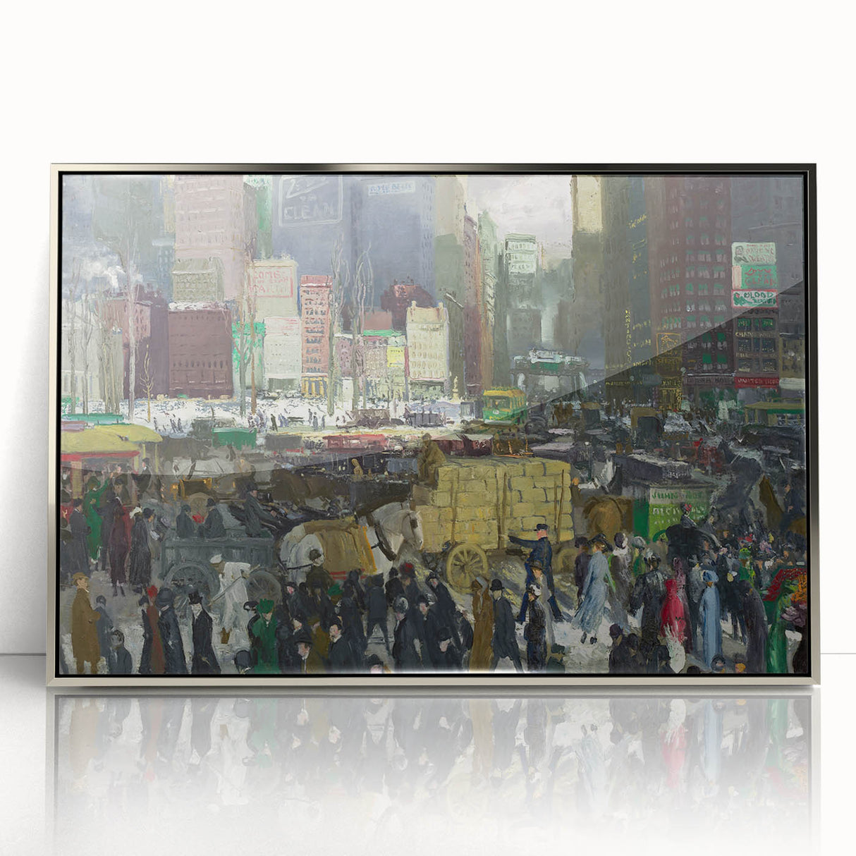 Vintage New York City Scene - Modern Wall Art of Urban Winter Street