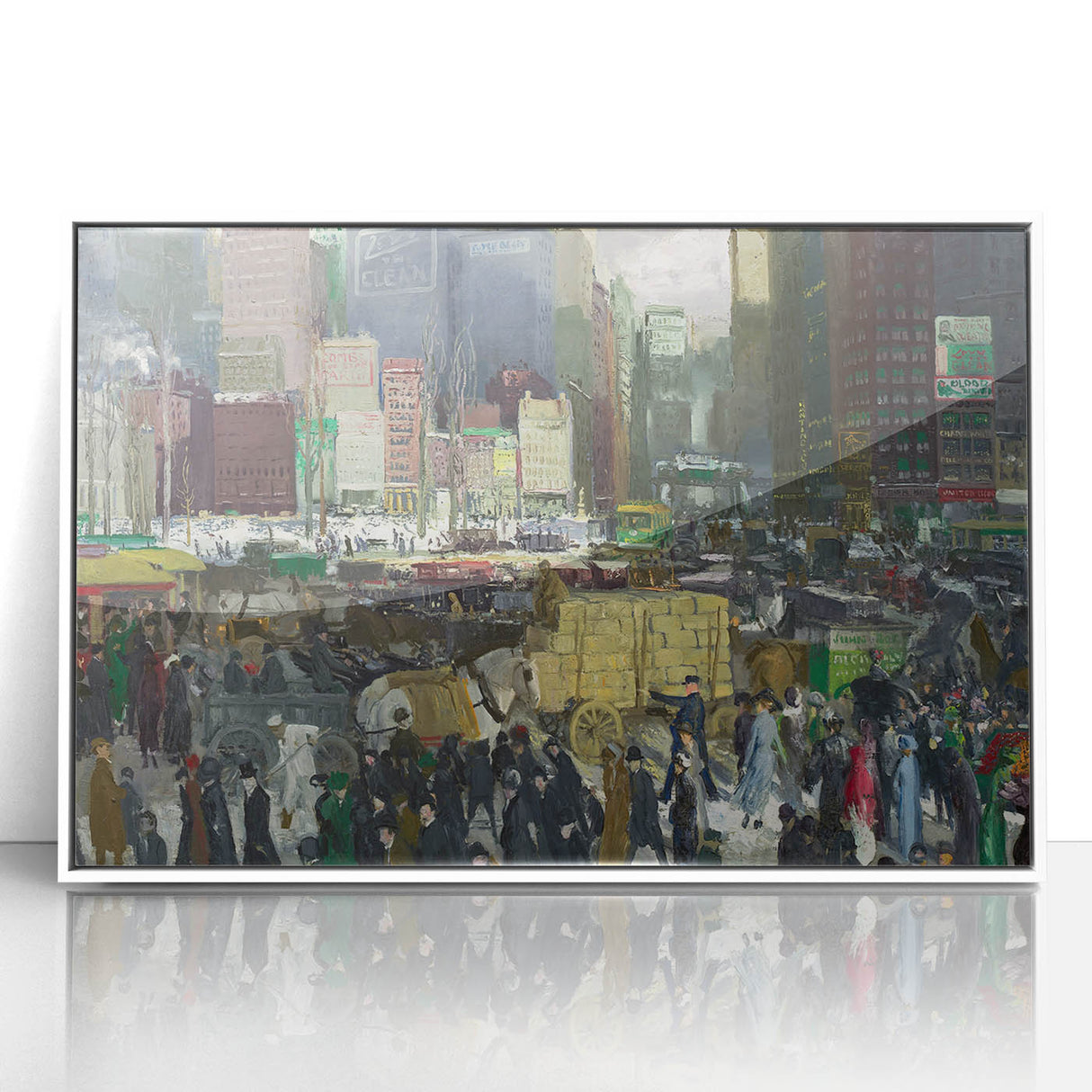 Vintage New York City Scene - Modern Wall Art of Urban Winter Street