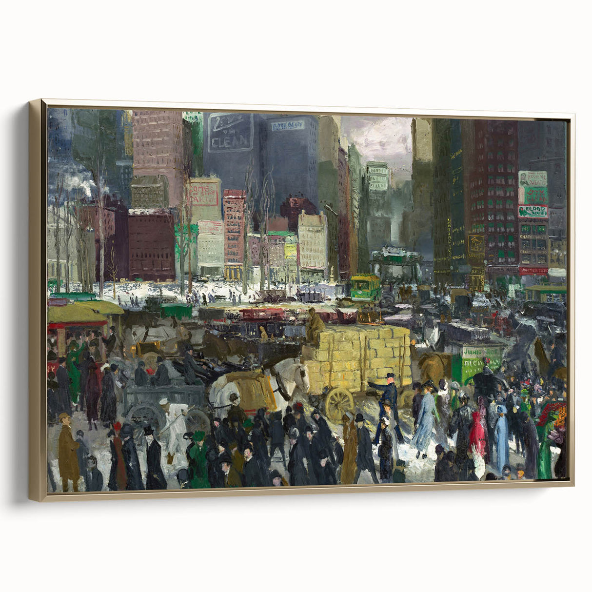 Vintage New York City Scene - Modern Wall Art of Urban Winter Street