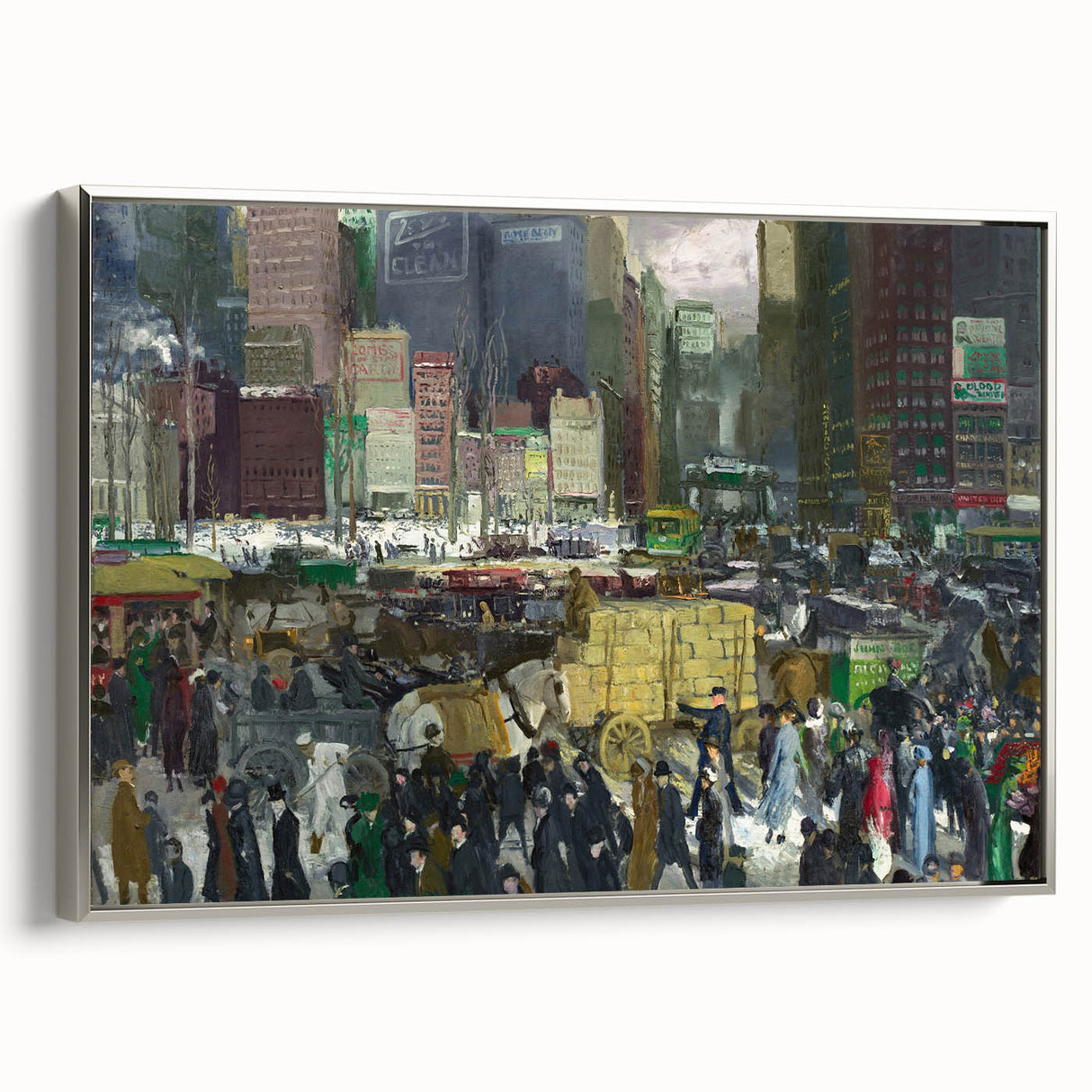 Vintage New York City Scene - Modern Wall Art of Urban Winter Street