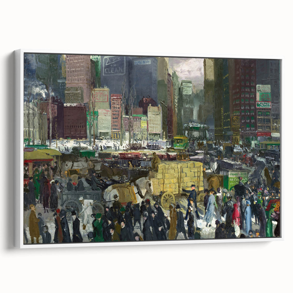 Vintage New York City Scene - Modern Wall Art of Urban Winter Street