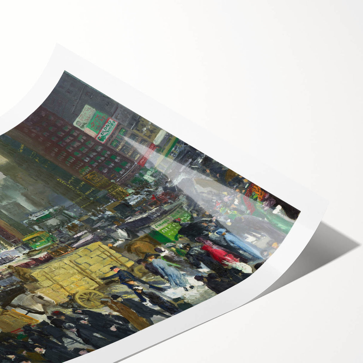 Vintage New York City Scene - Modern Wall Art of Urban Winter Street