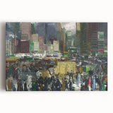 Vintage New York City Scene - Modern Wall Art of Urban Winter Street