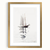 Realism Art Prints - Two-Masted Schooner by Winslow Homer Coastal Art