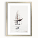 Realism Art Prints - Two-Masted Schooner by Winslow Homer Coastal Art