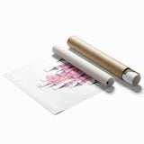 Girls Bedroom Art – Enchanted Pink Castle Illustration for Kids