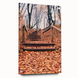 Large abstract wall art depicting vibrant autumn colors on acrylic glass, ideal for bedroom or dining room decor.